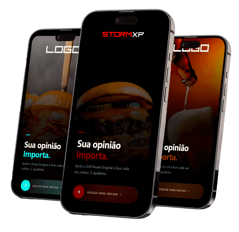 Simulação da interface Bia da Storm XP em múltiplos dispositivos móveis